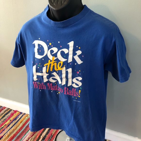 80s Deck the Halls with Matzo Balls Shirt Medium - Picture 2 of 8